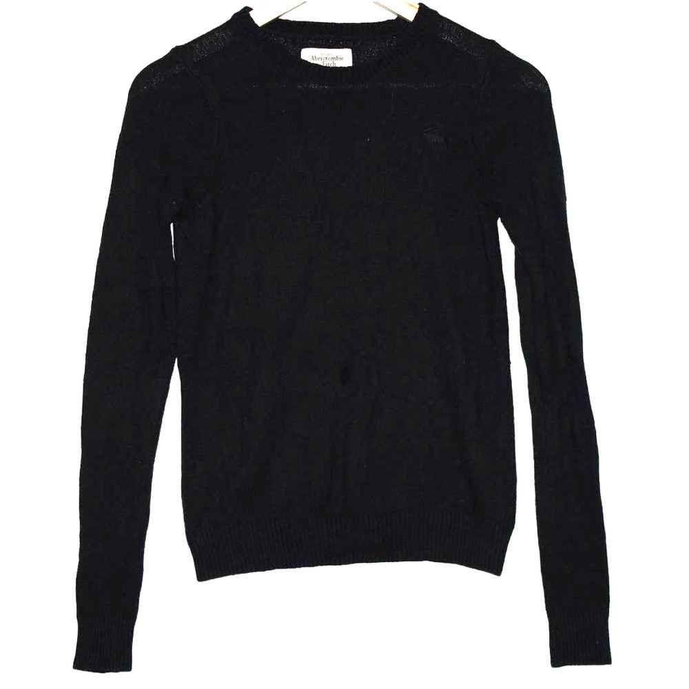 Women's Abercrombie & Fitch Navy Blue Knit Pullover Crew Neck Sweater Size Small